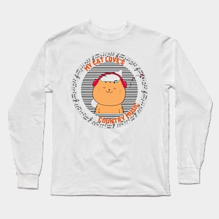My Cat Love's Country Music Long Sleeve T-Shirt